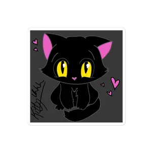 Caseoh & Kitty Cute Custom Bubble-free Stickers - Adorable Black Cat Design for Laptops Water Bottles Notebooks - Made on Demand for Reduced Overproduction