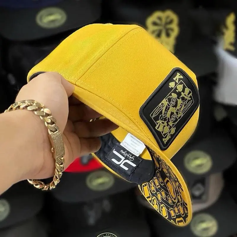 Unisex Poker Embroidered Snapback Baseball Cap - Cotton, Elastic Fit, Machine Washable, Trending Snapback Hat for Men & Women, All Seasons Wear