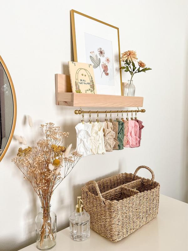 Headband Holder, Montessori Bookshelf, Bow holder for baby girl, Nursery shelves, Hair bow holder, Floating shelf, Bookshelves