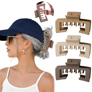 3 PCS Hat Claw Clip,Upgrade Baseball Hair Clip Adjustable Square Design Hair Claw Clips for Thick & Fine Hair Gifts Hairstyles Accessories
