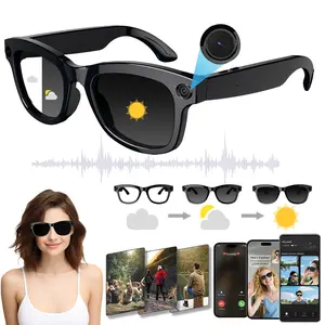 Ai Smart Glasses with Camera, 4K HD Video Recording, Bluetooth-compatible Sunglasses, Real-Time Translation, Voice Assistant, Object Recognition, Wearable Smart Glasses