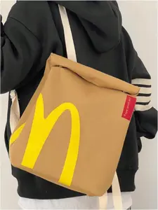 1pc McDonald’s 2025 Cute Vintage Canvas Backpack – Unisex Rucksack w/ Adjustable Straps, Spacious Compartments. Ideal Travel, School & Daily Tote. Includes Wallet, Makeup Bag, Keychains & Charms. Perfect Halloween & Christmas Gift Set