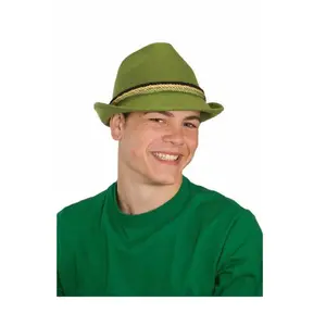 Bavarian Hat - Green Felt - Fedora - Oktoberfest - Costume Accessory - Adult