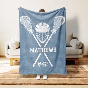 Personalized Lacrosse Blanket, Custom Lacrosse Blanket,Personalized Lacrosse gift,Personalized Lacrosse Player gift,Gift for Lacrosse Player