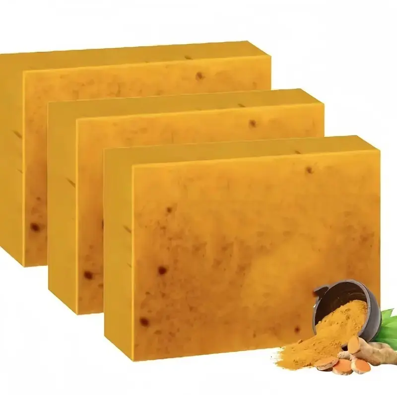 Lemon Turmeric Kojic Soap,Natural Handmade Soap,Turmeric Soaps Bar for Face and Body, Smooth Skin Tumeric Soapes,Deep Cleansing Soaps for Men & Women