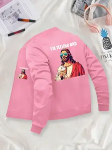 Funny Jesus Printed Jacket - Trendy Casual Coat, Affordable Jacket for Budget-Conscious Shoppers, Stylish Low-Price Jacket