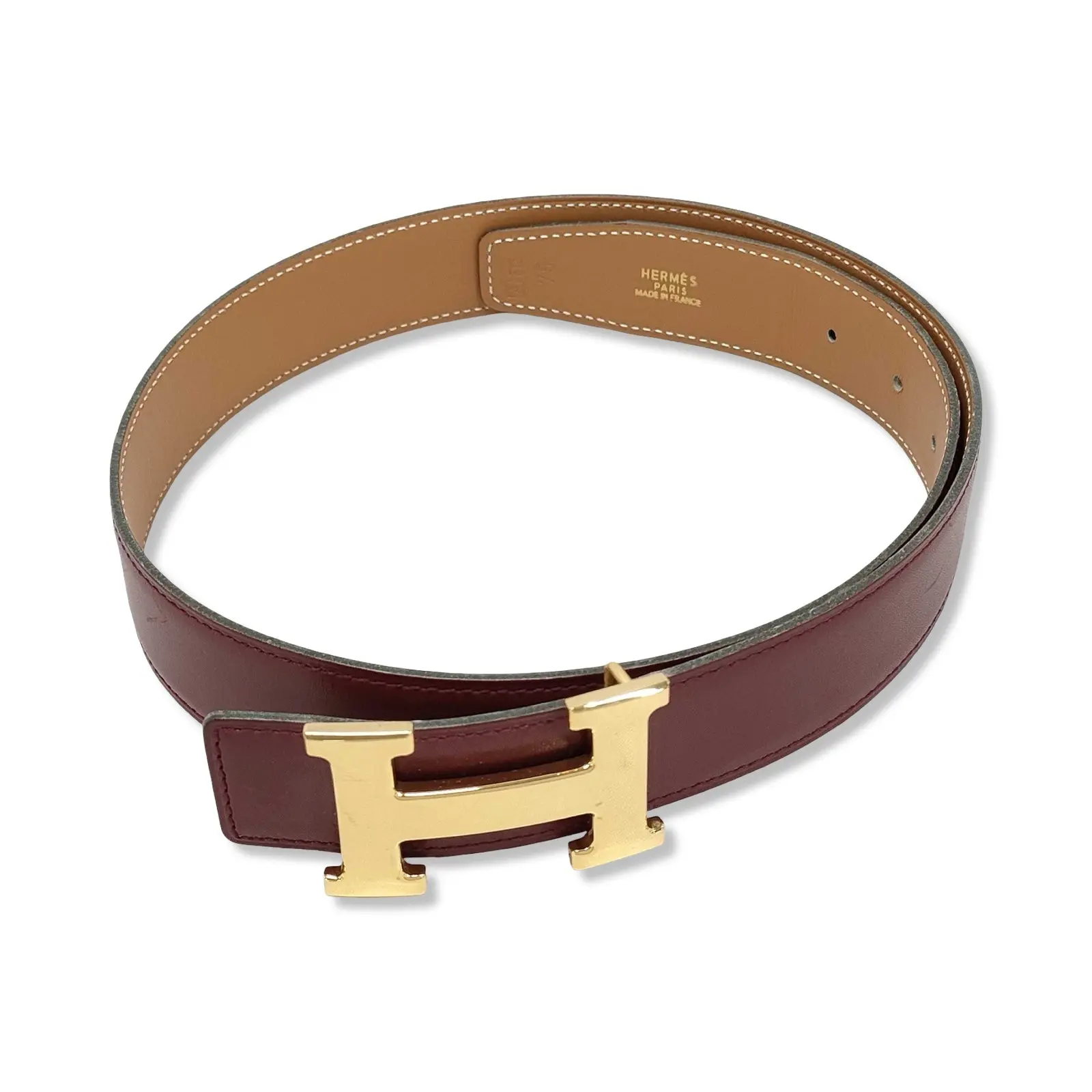 Pre-owned Hermes Constance Leather Belt Size 75 HER1026
