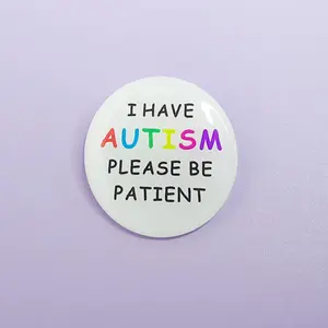 Round Acrylic Autism Identification Badge, Cute Autism Awareness Badge, Identification Badge for Autism Patient, Office Stationery & Supplies, Daily Wear, Stylish Decorative Item