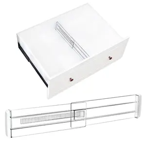 12 Pack Drawer Dividers for Clothes, 4" High 10.2"-16.5" Adjustable Expandable Dresser Drawer Organizer, Clear Plastic Separators for Dresser, Baby Clothing, Underwear, Cosmetic, Toiletries