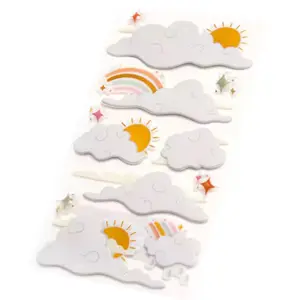 Cloud and Rainbow Dimensional Sticker Set for Scrapbooking and Crafts - 12pc