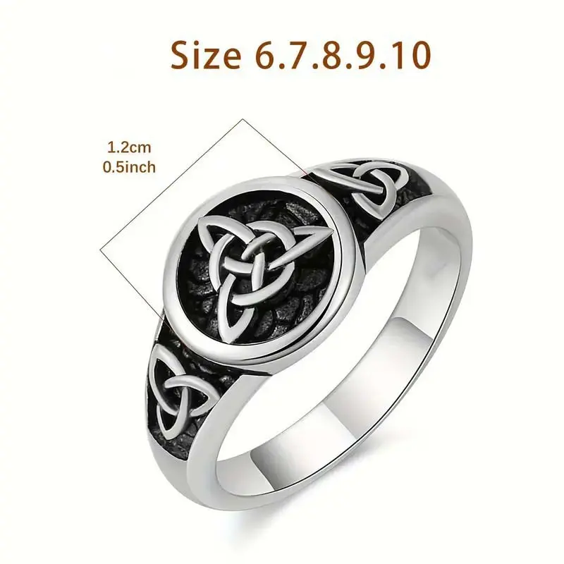 Celtic knot trinity ring witch knot amulet men and women couple ring suitable for daily gift giving party Celtic knot trinity ring witch knot amulet men and women couple ring suitable for daily gift giving party