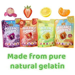 Peelable Animal Blind Box Double Layer Gummies | Real Fruit Juice Natural Gelatin Halal High VC 4 Flavors Individually Wrapped Chewy Snacks