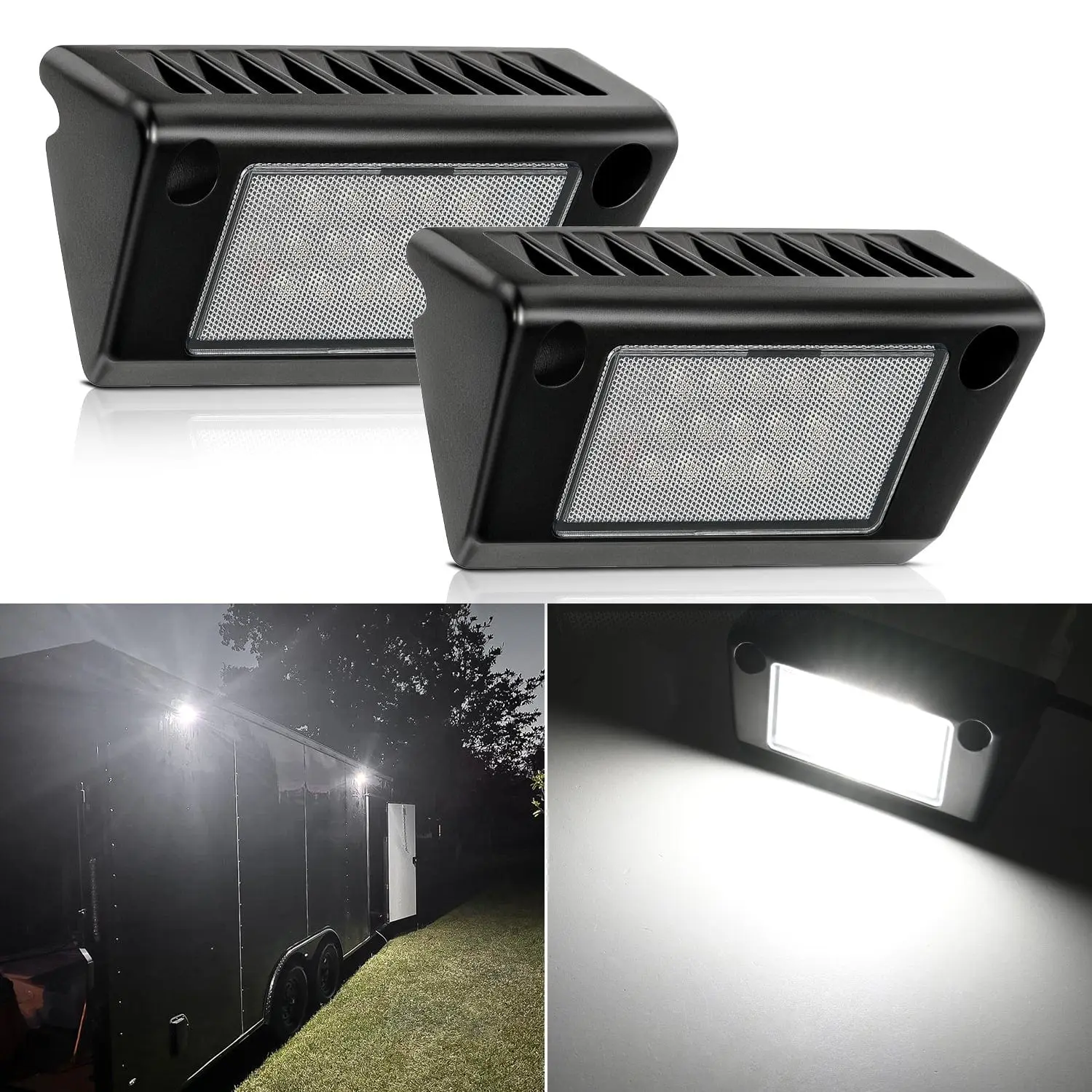 Nilight RV Exterior Light 2PCS 5 Inch White Beam Porch Lights Black Aluminum