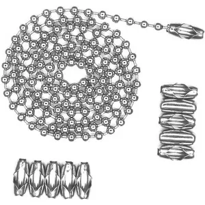 Glory Qin 4.0mm Stainless Steel Ball Chains & 10 Matching connectors (#8, 10 Feet)