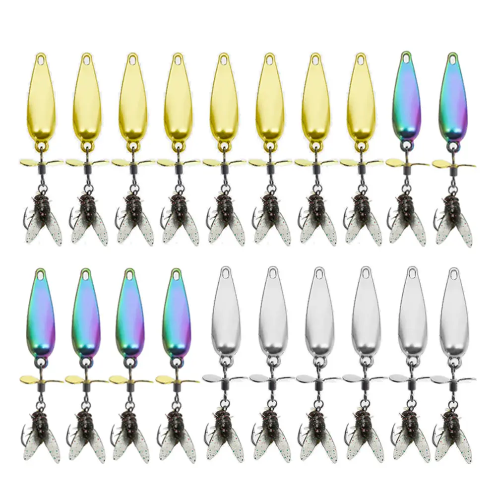 Spinnerbait Fishing Lures Kit - Metal Freshwater Baits with 3D Realistic Propeller Blades, Bass Gear & Tackle, Artificial Fishing Lure for Lakes