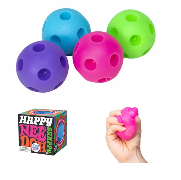 NeeDoh Happy Snappy - Snappable, poppable, ASMR squeeze - Ages 3 and up - Assorted colors - one radmonly selcted piece stress ball