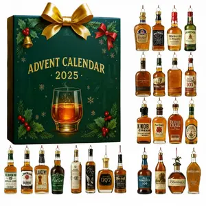 2D Themed Advent Calendar, 24 Days Blind Box with Flat Acrylic Ornaments, Funny Christmas Countdown Decoration, Creative Hanging Pendants for Tree, Perfect Novelty Gift for Dad and Men, Festive Holiday Home Decor.