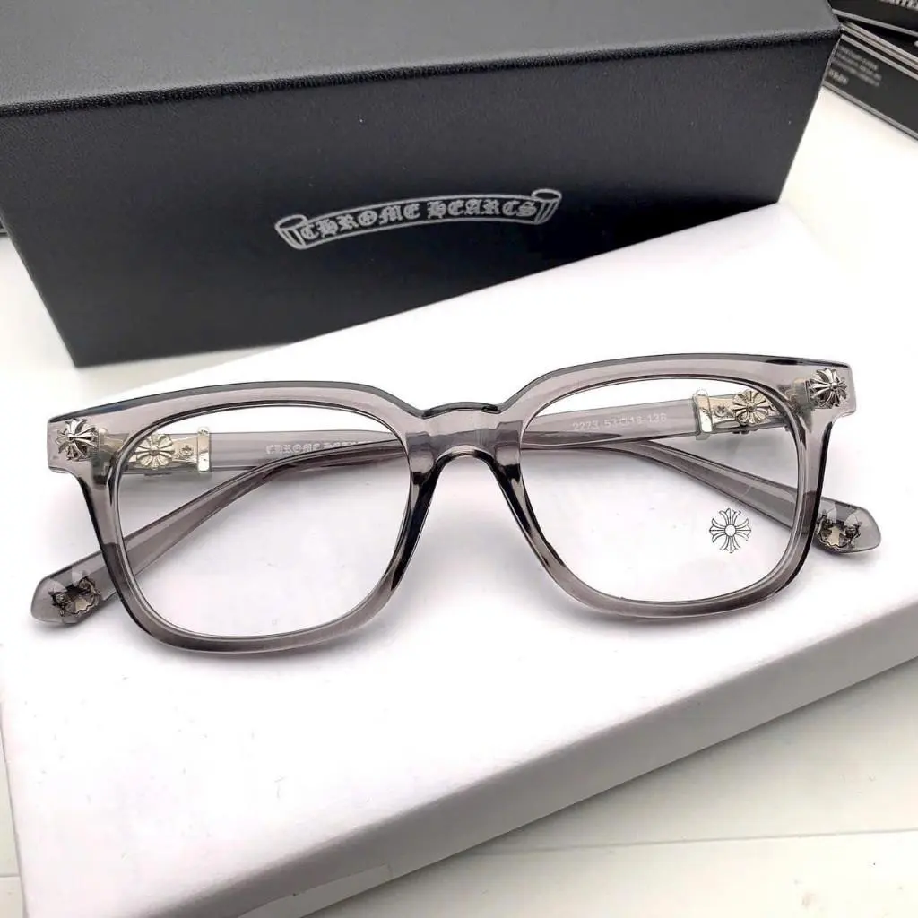 Vintage Gothic Cross Transparent Gray Glasses | Retro Punk Eyewear Frame