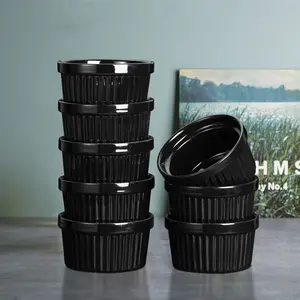 8 oz Set of 8 Ceramic Ramekins, Porcelain Creme Brulee Souffle Ramekins for Baking, Pudding Custard Cups, Dipping Sauces, Dishwasher and Oven Safe