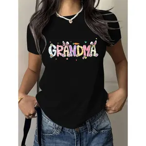 Holiday Bunny Ears Graphic Tee for Grandma – Adorable Easter Shirt