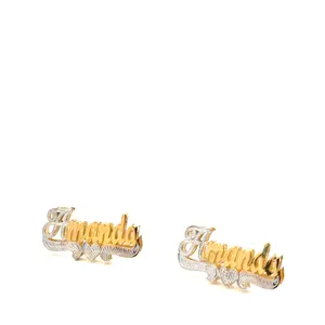Customized double name earrings