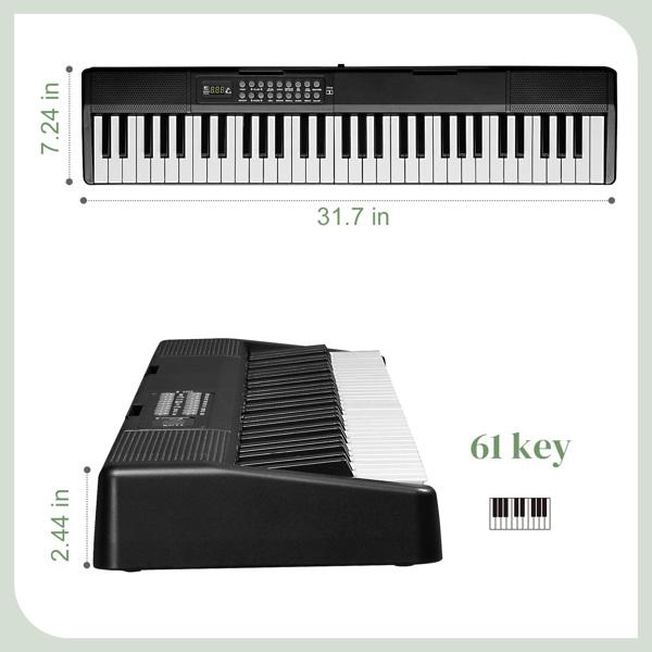 Folding Piano Keyboard,61 Keys Sensitive Electric Piano, Weighted Portable Electric Keyboards with Bluetooth , Digital Foldable Keyboard for Beginner (Black)61Key Folding Piano Semi-Weighted Standard Keyboards Digital Piano with Bluetooth, Handbag
