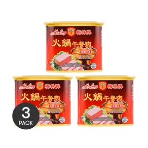 MALING Canned Luncheon Meat - Pork & Chicken Blend, 12oz Can (3-Pack Value Bundle) - Ready-to-Eat Delicacy for Hot Pot, Sandwiches, and Snacks