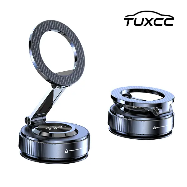 #summerfinds,TUXCC Magnetic Car Phone Mount,Car Phone Holder,Full Metal Vacuum Suction Holder,360° Adjustable,Heat Resistant up to 85°C,Washable & Reusable,Includes Magnetic Ring Compatible with All Phones,Not Just MagSafe Phones