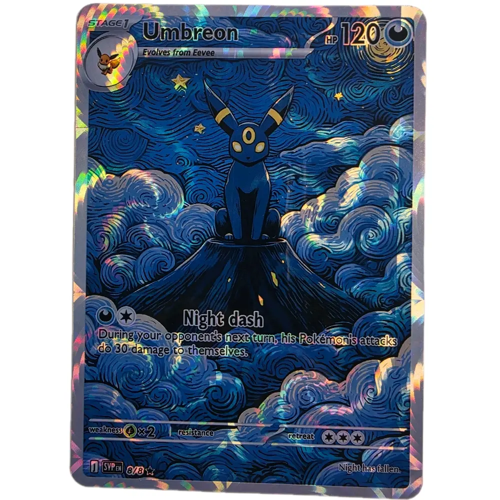 Umbreon Starry Night Art Card – Starry & Hypno Swirl Holo (Custom)