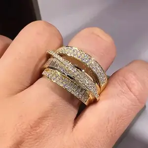 Gold-plated Cubic Zirconia Extra Moon Ring