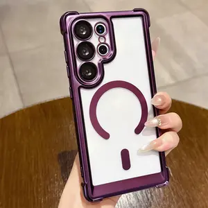 Shockproof Clear Magnetic Case with Metal Frame for Samsung Galaxy S Series