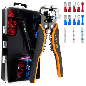 165-Piece Awg24-10 Wire Stripper Tool Set, Automatic Stripping Pliers, Terminal Connectors,car wire Connectors, 30 Zip Ties, Electrical Tools Kit for Car DIY