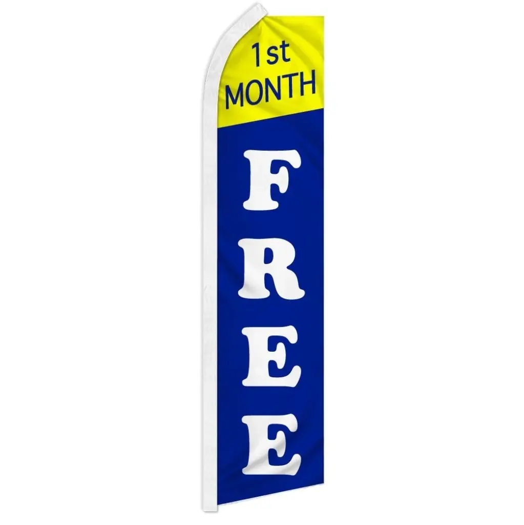 Polyester Curved Sleeve Super Pole Advertising Banner - Attention-Grabbing Home & Festive Party Supply Backdrop, 1st Month Free Offer, Advertising Banners