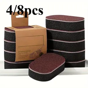 High-Density Polyurethane Cleaning Sponges - Dual-Sided Scrub Sponges for Kitchen, Bathroom, Glass, Wall, Floor - Magic Emery Sponges for Pot Scouring, Rust Removal, and Tough Stains