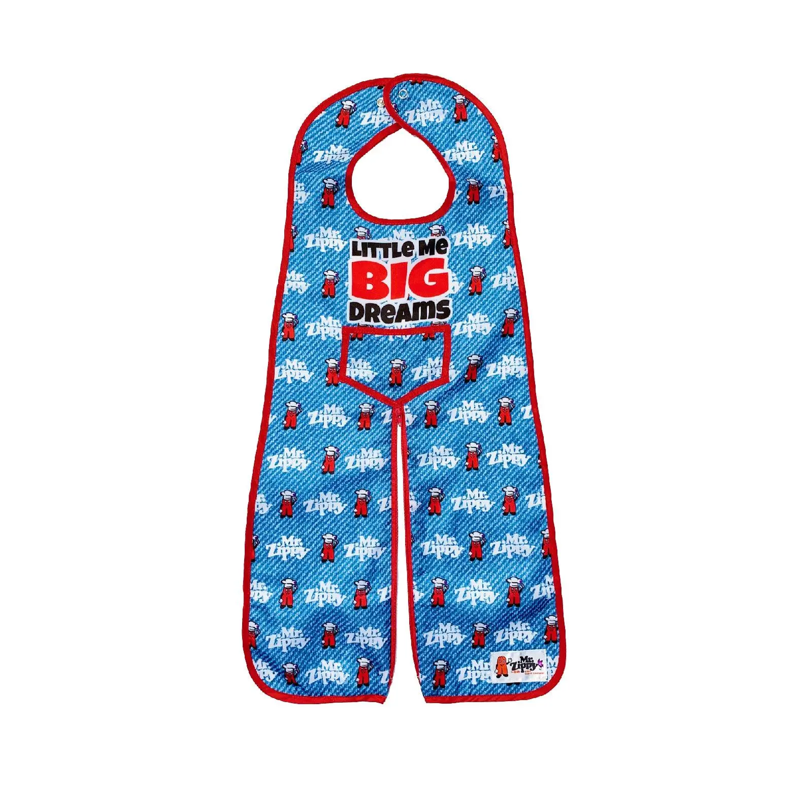 Mr. Zippy Bib - Blue Denim Little Me Big Dreams