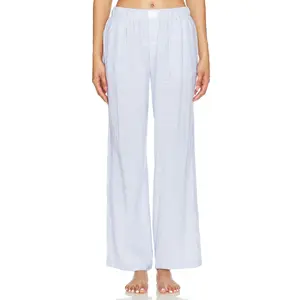 eberjey Nautico Boxer Pant in Classic Stripe Slate Blue & Ivory