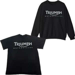 Triumph Motorcycles Classic Logo Biker T-Shirt Rock Metal Y2k Sweatshirt, Heavy Cotton Fabric Menswear Tops
