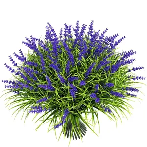 20 Bundles UV-Resistant Artificial Plants, Adjustable Height Fake Lavender Flowers, Outdoor Indoor Versatile Decor for Garden Patio Balcony, Garden Decorations