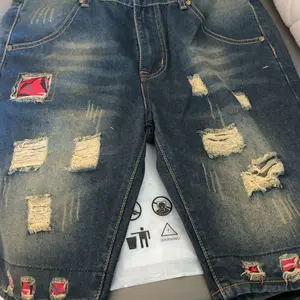 Men's Patchwork Denim Shorts, Regular Fit Casual Fashion Shorts for Summer, Men's Bottoms for Daily Wear, Casual Pocket Shorts, Casual Fashionable Shorts