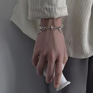 Cross Star Charm Bracelet, Fashion Exquisite Link Chain Matching Beracelet Accessories for Men & Women, Holiday Birthday Jewelry As Gift, Streetwear Accessory