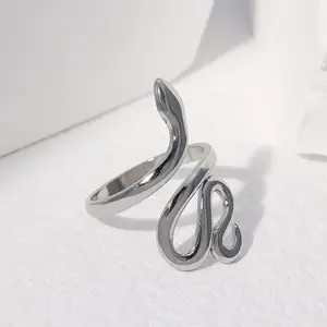 Retro Fashion Adjustable Stainless Steel Serpentine  Ring - Titanium Steel Index Finger Ring