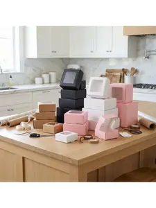 5/1pcs Mini Airplane Shipping Boxes with Clear Window, Kraft & White Rigid Cardboard Cases for Jewelry, Candies, Handmade Soap, Gifts & Keepsakes