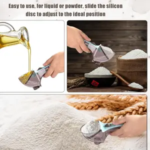 Adjustable Measuring Spoon Set, Small & Large All-in-One Measuring Spoons with Bottom Magnet Multiple-Use Measuring Cup for Kitchen Dry & Liquid Accurate Measurement Utensils