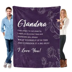 Grandma Blanket Gifts 60"x50" Birthday Gifts for Grandma from Grandkids, Christmas Birthday Gifts for Grandmas, Best Grandmother Gifts Grandmother Present for Nana Blankets for Christmas Mothers Day flannel blanket ideal