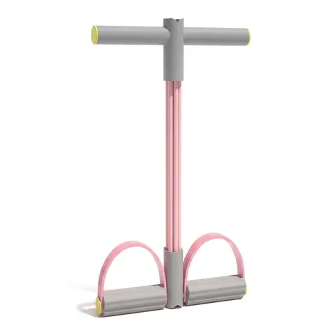 4-Tube Natural Rubber Foot Pedal Puller Resistance Bands, Home Workout Equipment & Accessories for Abdomen, Waist, Arm & Leg Workouts, Pilates & Yoga Fit, Beginner–Advanced Fitness Enthusiasts, Easy Storage, Gifting Option