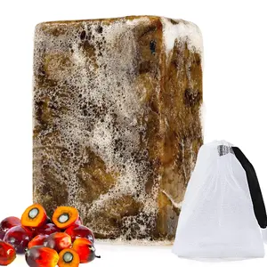 African Black Soap with Foaming Net, Exfoliating Bath Tool, Exfoliating Shower Scrubber, Deep Cleansing & Moisturizing Body Wash Soap, Exfoliating Body Wash & Care Product for Women & Men