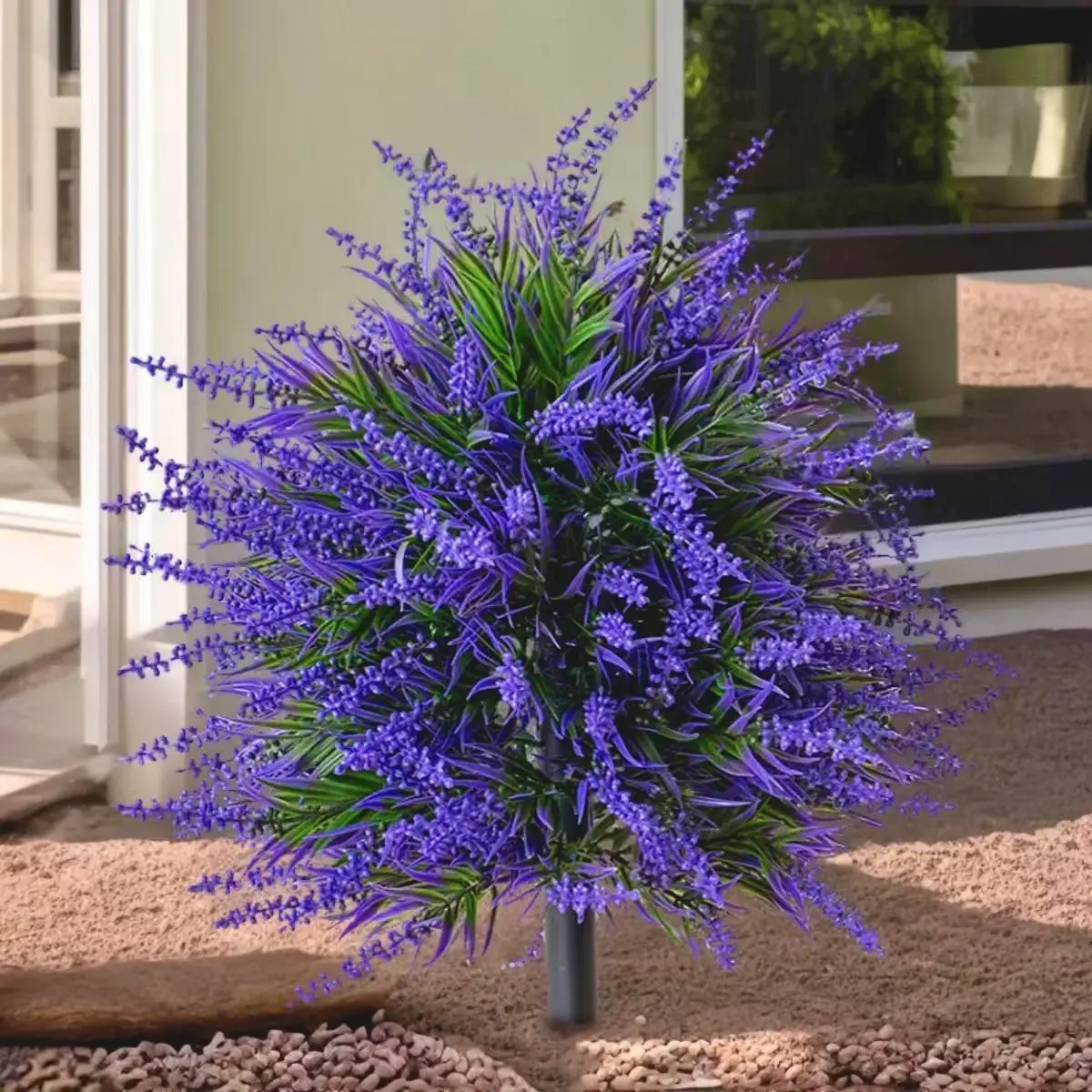Country Style Lavender Plant Insert, Balcony Entrance Courtyard Garden Potted Decorative Greenery, Outdoor Home Decoration, Versatile Placement, Artificial Flower Plant, Faux Flower Plant, Fake Plastic Flowers
