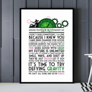 Wicked Musical Theater Quote Print - Poster with Quotes Wall Art, Theater Kid Gifts, Defying Gravity, Home Decor Broadway Lyrics ME7