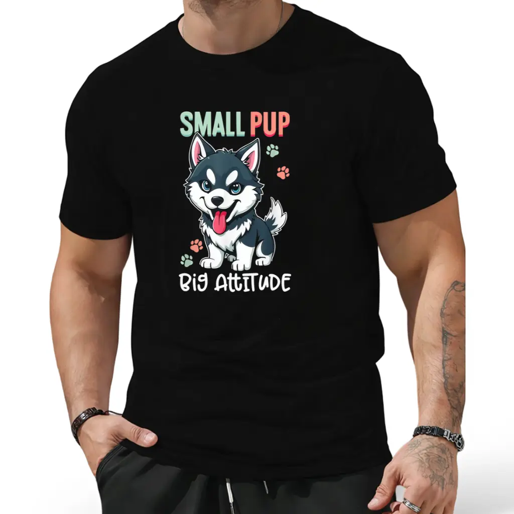 Pomsky Pomeranian Siberian Husky Puppy Crossbreed Dog Lover T-Shirt