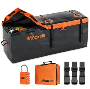 Mockins 16 Cu Ft. Orange Waterproof Carrier Bag (58"x20"x24") with Buckle Straps, Lock & Carry Bag